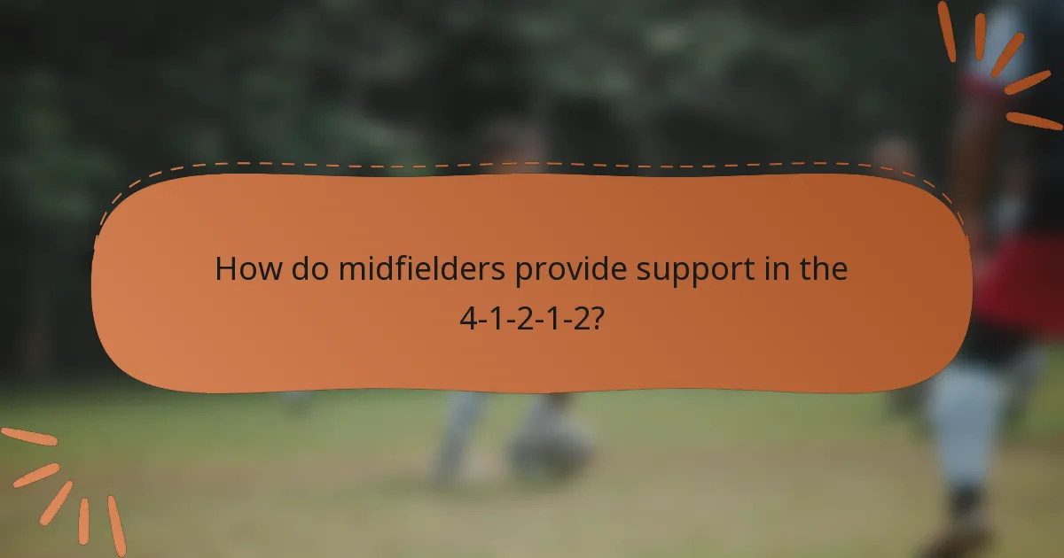 How do midfielders provide support in the 4-1-2-1-2?