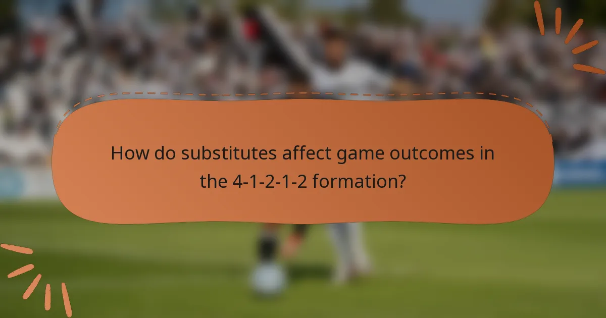 How do substitutes affect game outcomes in the 4-1-2-1-2 formation?