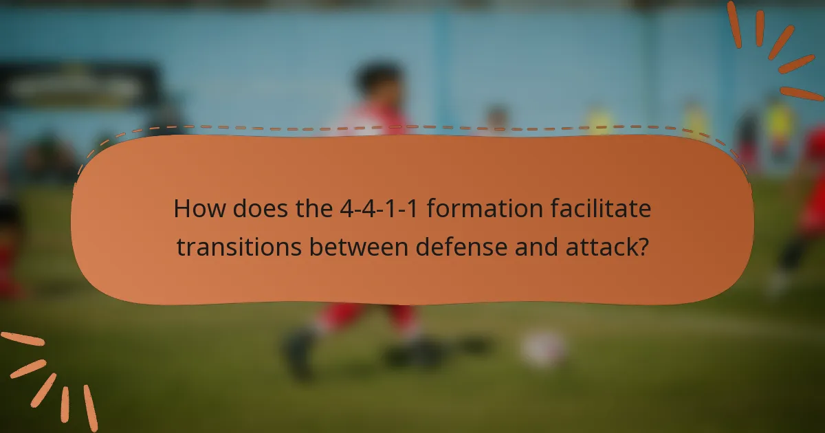 How does the 4-4-1-1 formation facilitate transitions between defense and attack?