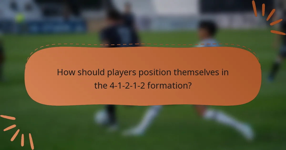 How should players position themselves in the 4-1-2-1-2 formation?