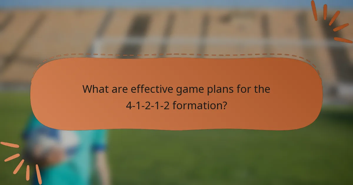 What are effective game plans for the 4-1-2-1-2 formation?