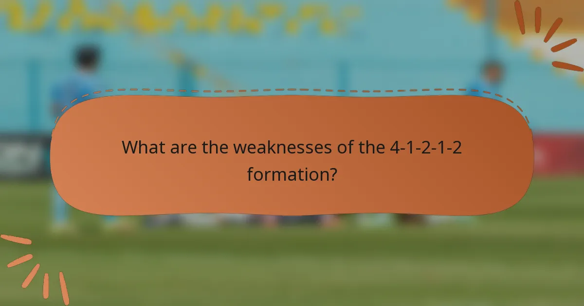 What are the weaknesses of the 4-1-2-1-2 formation?