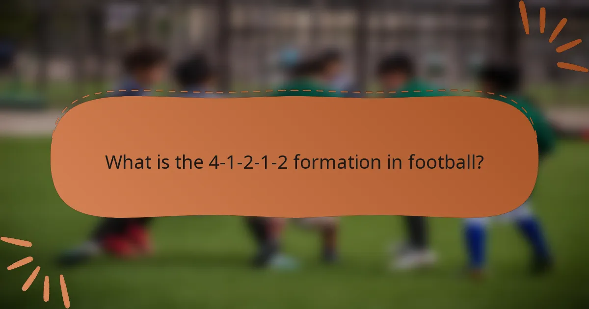 What is the 4-1-2-1-2 formation in football?