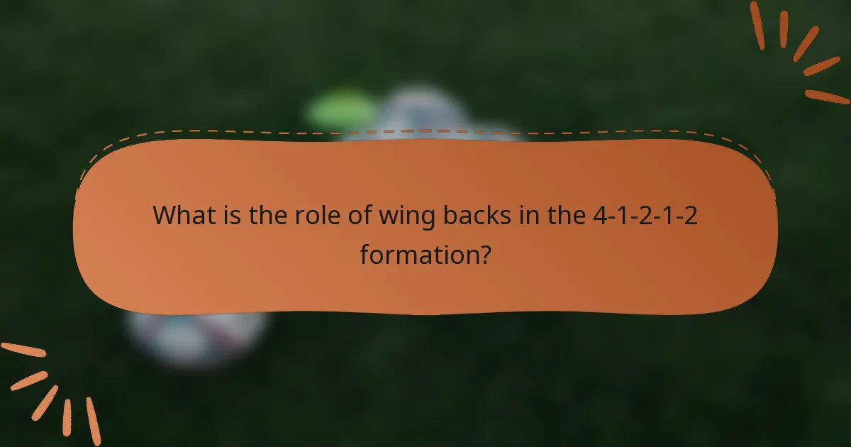 What is the role of wing backs in the 4-1-2-1-2 formation?